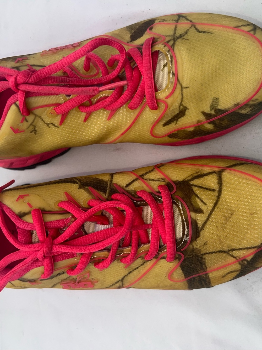 Realtree Yellow Athletic Shoes with Hot Pink Accents